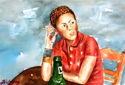 Μίκα, Υδατογραφία 18x28 cm